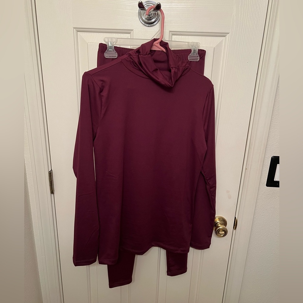 Zenana Outfitters Burgundy Lounge Set